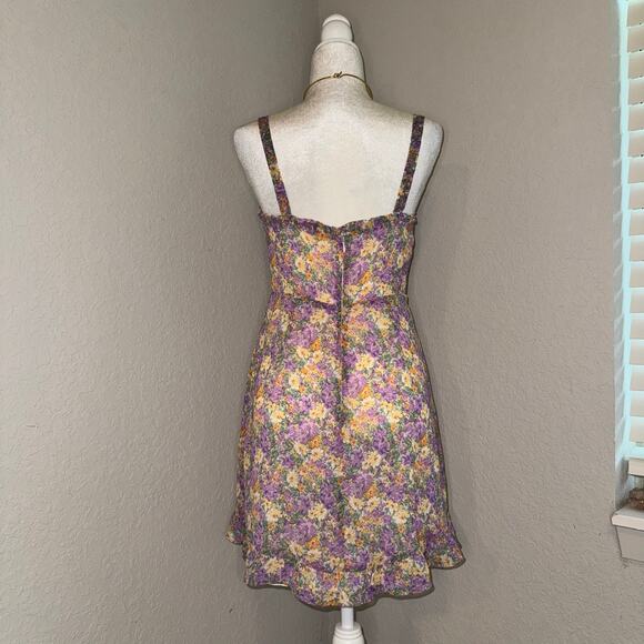 LUSH Mini Sundress Lilac Purple Women's Size Medium Coquette Floral Dress NWT - Picture 3 of 9